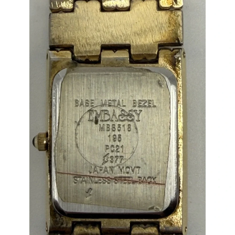 Embassy MBS518 New Battery‎ Mens Tank Watch 27MM 7.75